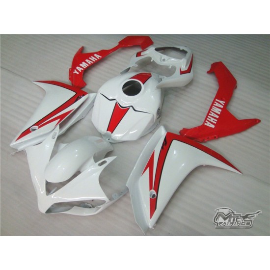 Yamaha YZF R1 White & Red Motorcycle Fairings(Full Tank Cover)(2007-2008)