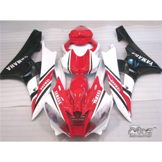 Yamaha YZF R6 Red & White Motorcycle Fairings(2006-2007)