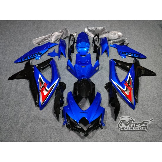 Customized Blue Suzuki GSXR600 750 K8 Motorcycle Fairings(2008-2010)