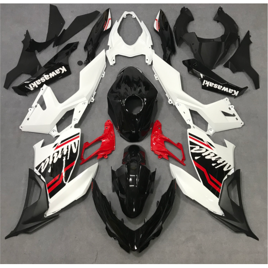 Kawasaki Ninja 400 White & Red Motorcycle fairings(2017-2023)