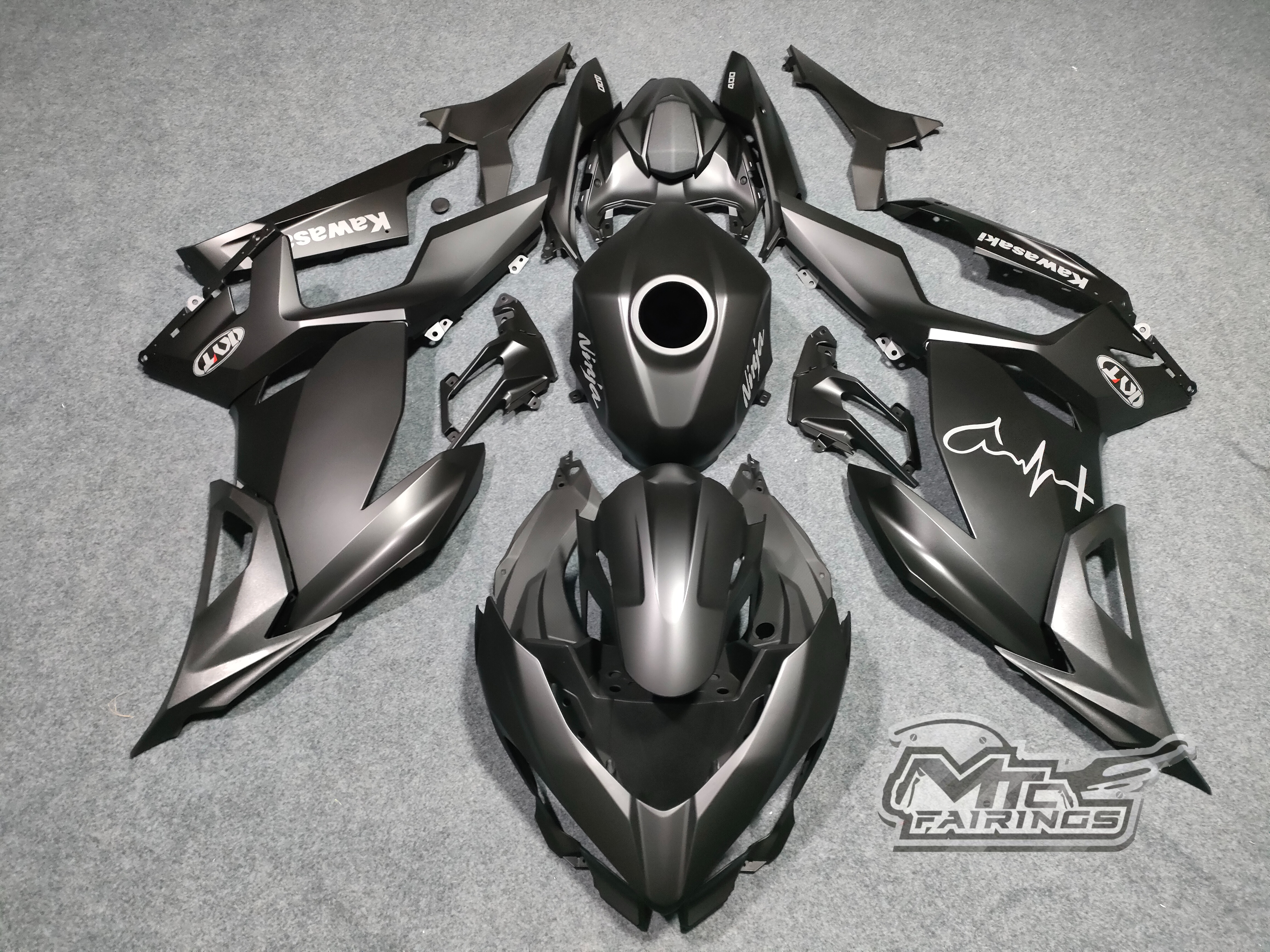 Kawasaki Ninja400 Matte black Motorcycle fairings(2017-2023)