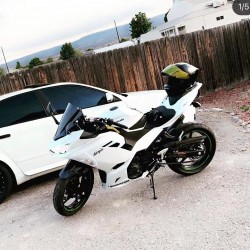 Pearl White Kawasaki Ninja 400 Motorcycle fairings(2017-2023)