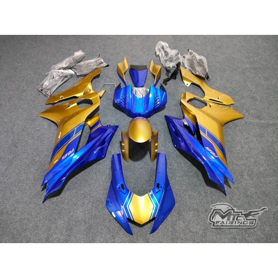 Yamaha YZF R6 Gold/Blue Color Motorcycle Fairings(2017-2023)