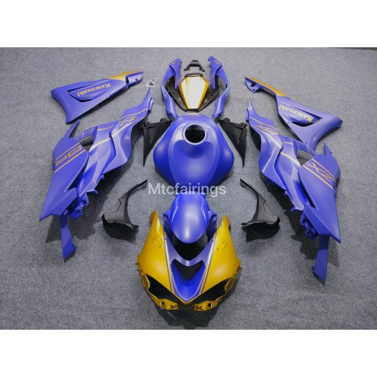 Matte Blue/Gold Fairings for Kawasaki Ninja ZX6R(full tank cover)(2024-2025)