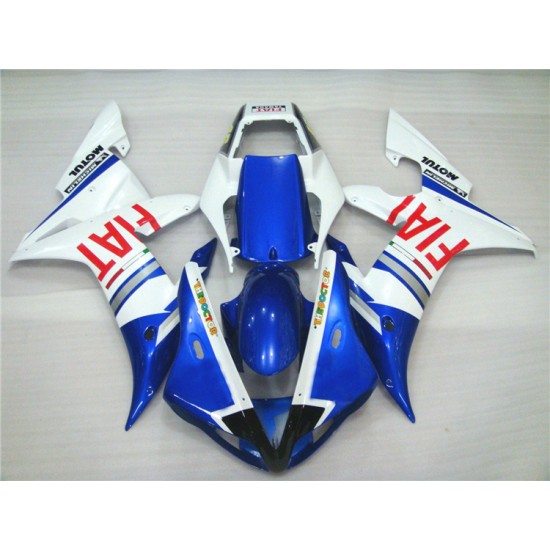 Yamaha YZF R1 White & Blue Motorcycle Fairings(2002-2003)