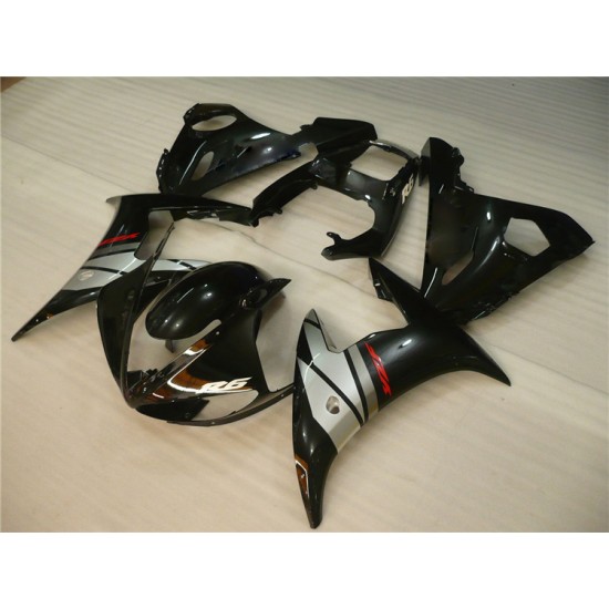 Yamaha YZF R6 Silver & Black Motorcycle Fairings(2003-2005)