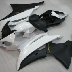 Yamaha YZF R6 Matte Black & Glossy White Motorcycle Fairings(2008-2012)