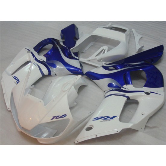 Yamaha YZF R6 White Motorcycle Fairings(1998-2002)