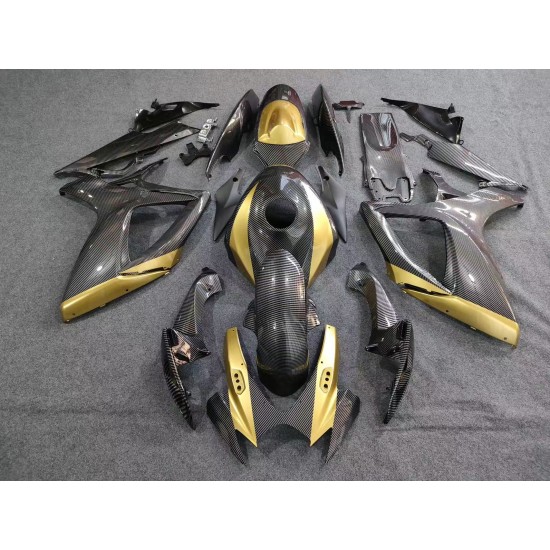 Carbon Fiber/Gold Motorcycle Fairings For Suzuki GSXR600 750 K6 (Full Tank Cover)(2006-2007)