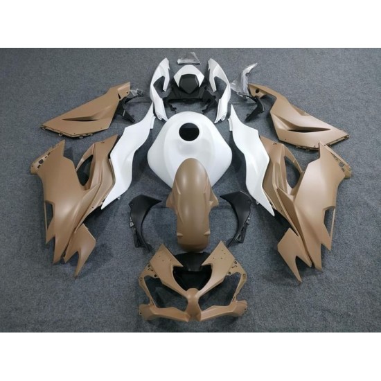 Matte Desert/White Color Fairings For Kawasaki Ninja ZX6R (full tank cover)(2019-2023)