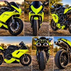 Customized neon yellow Ducati 1098 1198 848 Motorcycle Fairings(2007-2012)