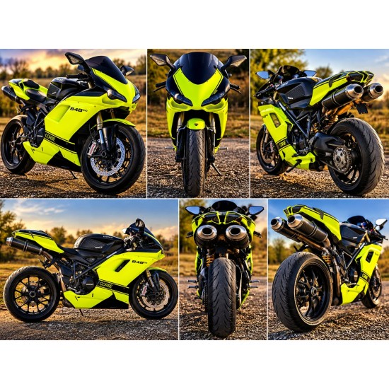 Customized neon yellow Ducati 1098 1198 848 Motorcycle Fairings(2007-2012)
