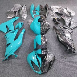 Mint Green/Forged Carbon Fiber Motorcycle Fairings For Kawasaki Ninja ZX-6R with Tank Cover(2009-2012)