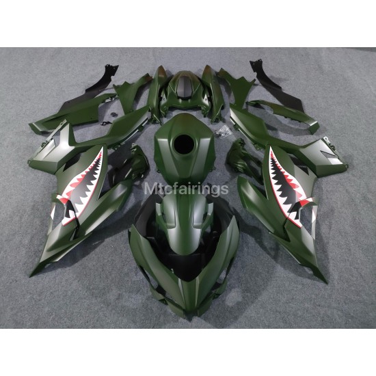 Matte Green Motorcycle fairings for Ninja 400 (2017-2023)