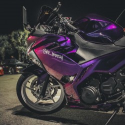 Kawasaki Customized Ninja400 chameleon Half purple/white Motorcycle fairings (2017-2023)
