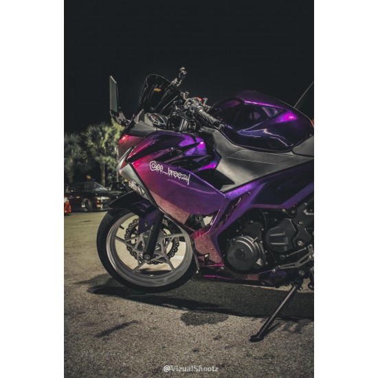 Kawasaki Customized Ninja400 chameleon Half purple/white Motorcycle fairings (2017-2023)