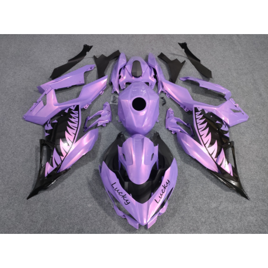 Chameleon Purple/Pink Shark Mouth Fairings for Kawasaki Ninja400(2017-2023)