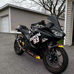 Kawasaki Ninja 400 Glossy Black Motorcycle fairings(2017-2023)