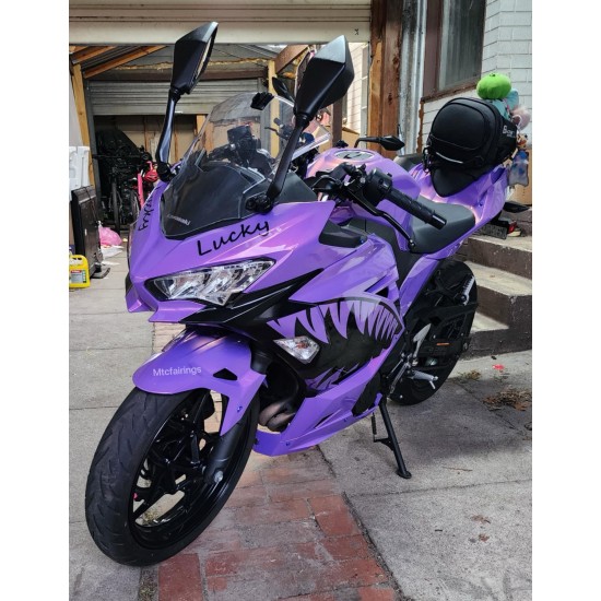 Chameleon Purple/Pink Shark Mouth Fairings for Kawasaki Ninja400(2017-2023)