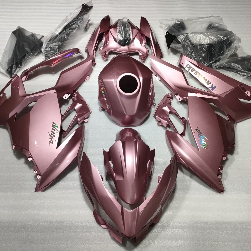 View of Kawasaki Ninja 400 Rose Gold Motorcycle fairings(2017-2023)