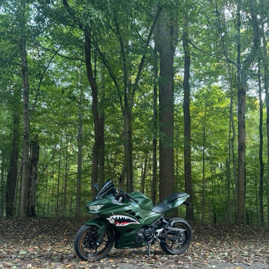 Matte Green Motorcycle fairings for Ninja 400 (2017-2023)