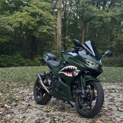 Matte Green Motorcycle fairings for Ninja 400 (2017-2023)