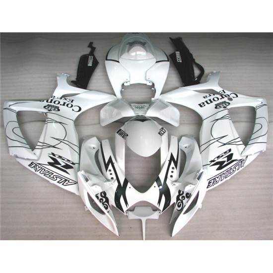 White Suzuki GSXR600 750 K6 Motorcycle Fairings(2006-2007)