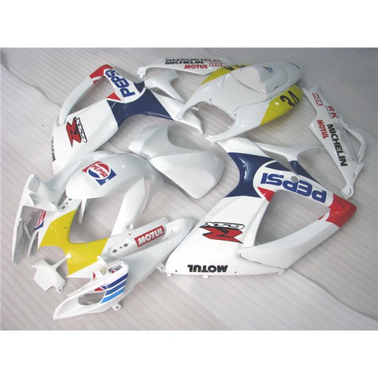 Yellow & White GSXR600 750 K6 Motorcycle Fairings(2006-2007)