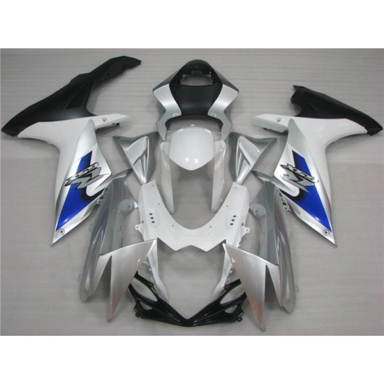 White & Silver Suzuki GSXR600 750 K11 Motorcycle Fairings(2011-2022)