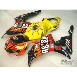 Black & Yellow Honda CBR1000RR Motorcycle Fairings(2006-2007)