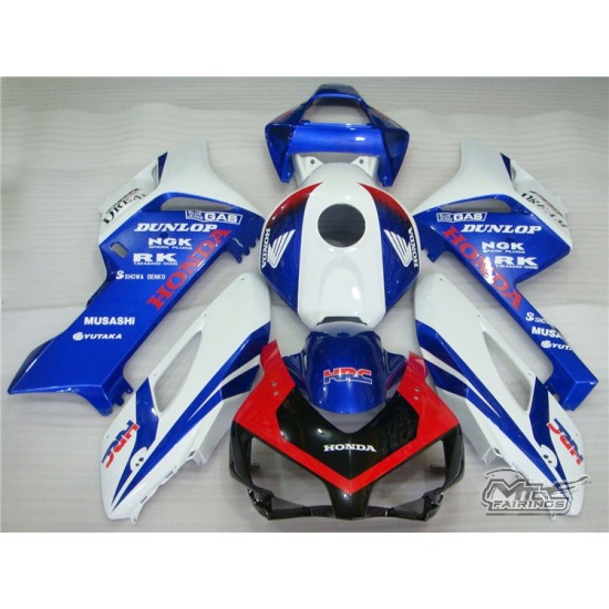 Blue & White Honda CBR1000RR Motorcycle Fairings(2004-2005)