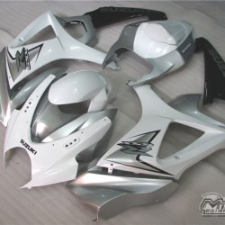 Suzuki GSXR1000 Silver & White Motorcycle Fairings(2007-2008)