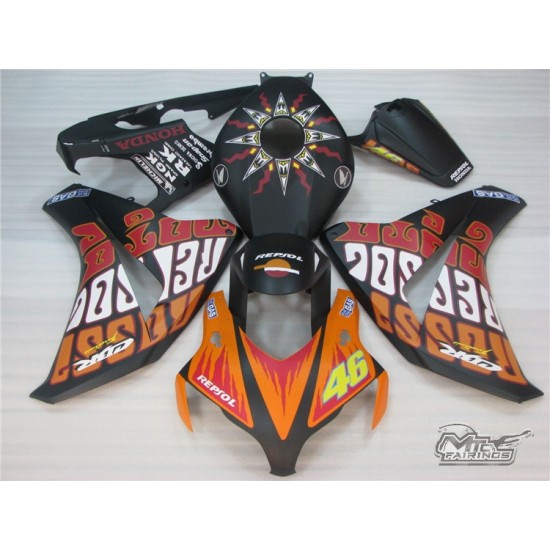 Orange & Red Honda CBR1000RR HRC Motorcycle Fairings(2008-2011)