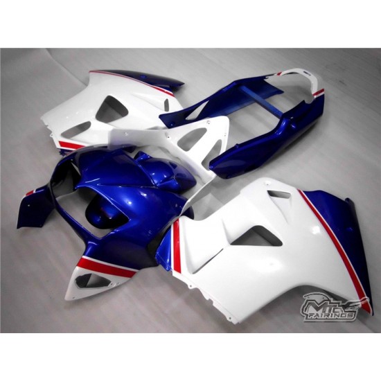 Blue & White Honda VFR800 Motorcycle Fairings(1998-2001)