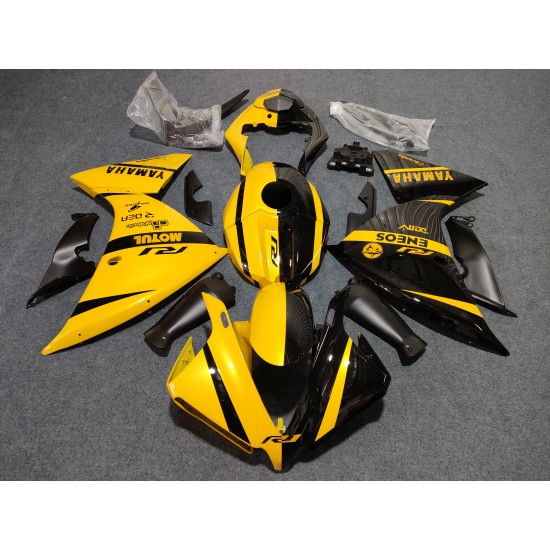 YAMAHA YZF R1 Pearl Yellow/Black Motorcycle Fairings（Full tank cover)(2012-2014)