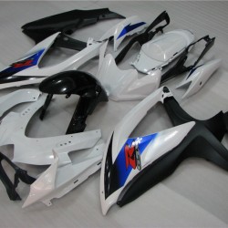 White & Black Suzuki GSXR600 750 K8 Motorcycle Fairings(2008-2010)