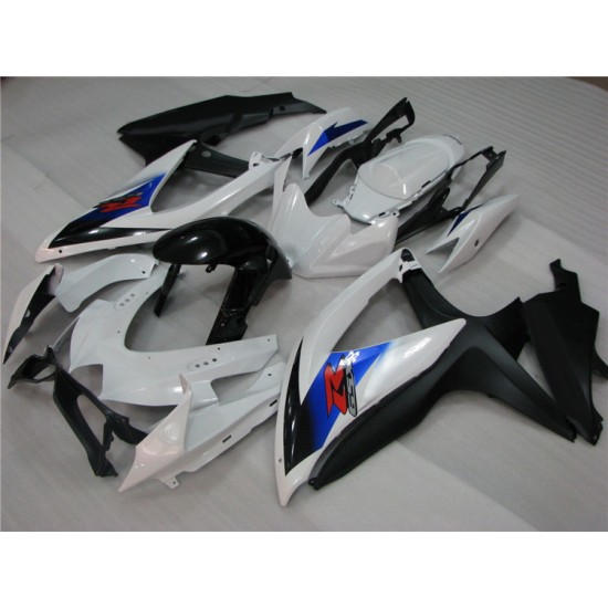 White & Black Suzuki GSXR600 750 K8 Motorcycle Fairings(2008-2010)