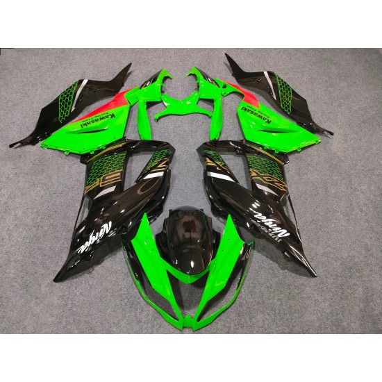 Kawasaki Ninja ZX6R Customized Green Motorcycle Fairings (2013-2018)