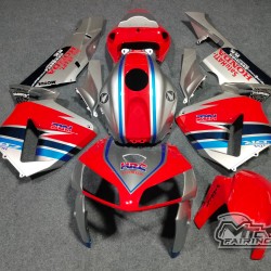 Honda CBR600RR F5 Silver & Red Motorcycle Fairings (2005-2006)