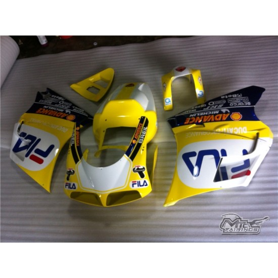 Yellow Ducati 996 748 916 Fila Motorcycle Fairings