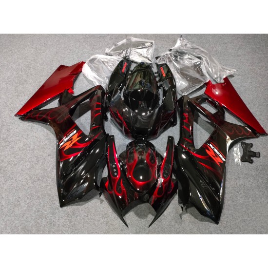 Suzuki GSXR1000 Candy Red Flame Motorcycle Fairings(2007-2008)