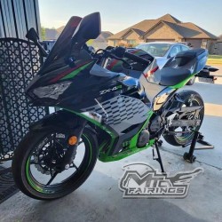 Customized Green& Grey Kawasaki Ninja 400 Motorcycle fairings(2017-2023)