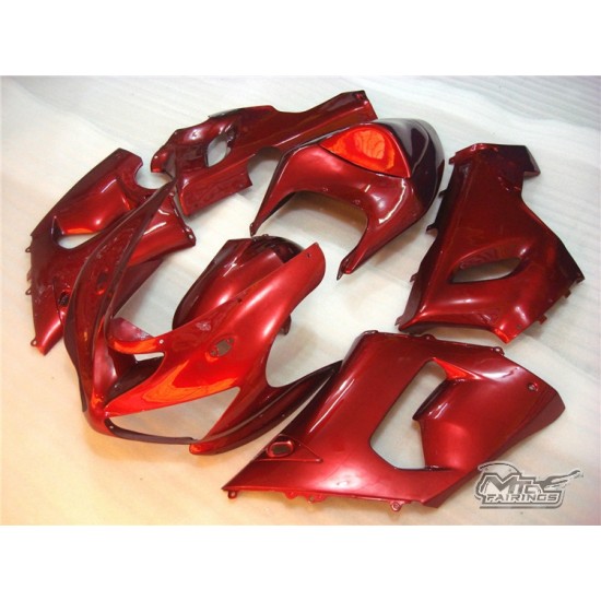 Kawasaki  Ninja ZX-6R Candy Red Motorcycle Fairings (2005-2006)