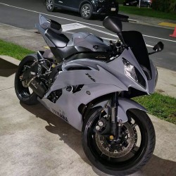 Yamaha YZF R6 Gray with Black Decal Motorcycle Fairings(2008-2016)