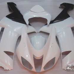 Pearl White Kawasaki Ninja ZX-6R Motorcycle Fairings(2007-2008)