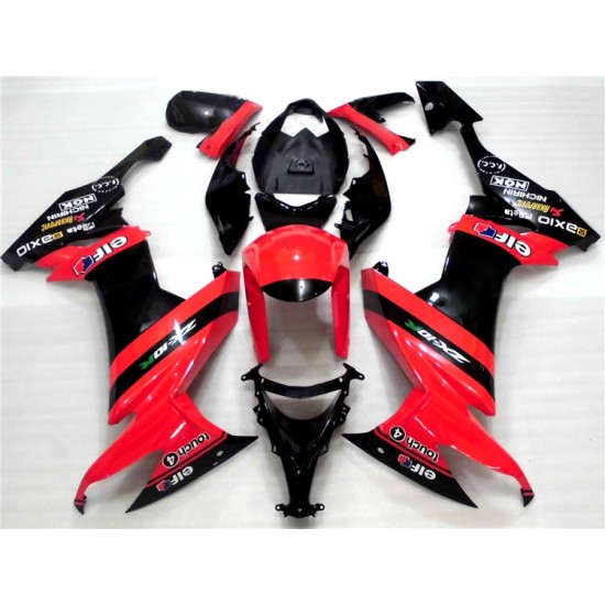 Kawasaki Ninja ZX10R Red & Black Motorcycle fairings(2008-2010)