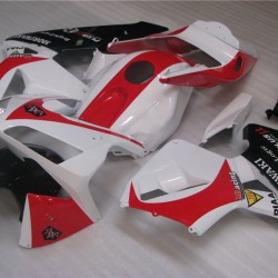 White & Red Honda CBR600RR F5 Motorcycle Fairings(2003-2004)