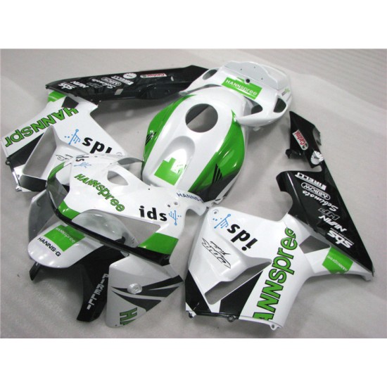 Green & White Honda CBR600RR F5 Motorcycle Fairings (2005-2006)
