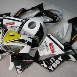 Green & White & Black Honda CBR600RR F5 Motorcycle Fairings (2005-2006)