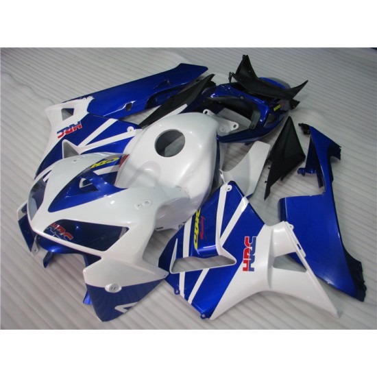 Blue & White Honda CBR600RR F5 Motorcycle Fairings (2005-2006)
